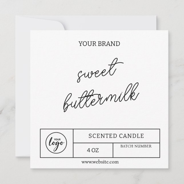 Instant Download Candle Labels Invitation (Front)