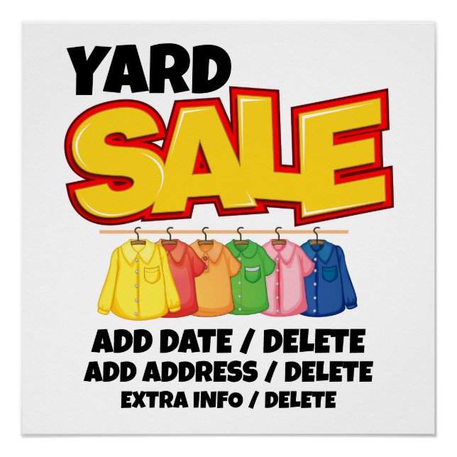 Instant Download / Physical YARD Sale  Poster (Front)