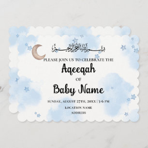Instant Editable Aqeeqah Aqiqah Invitation Card