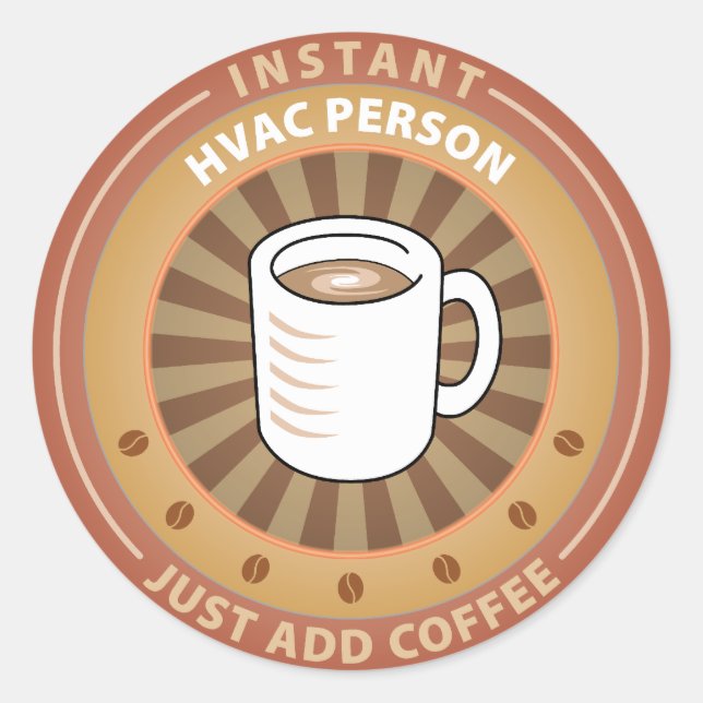 Instant HVAC Person Classic Round Sticker (Front)