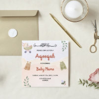 Instant Modern Boho Aqeeqah Aqiqah Invite Card