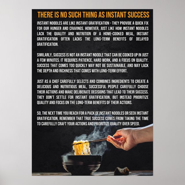 Instant Noodle Analogy For Success - Motivational Poster (Front)