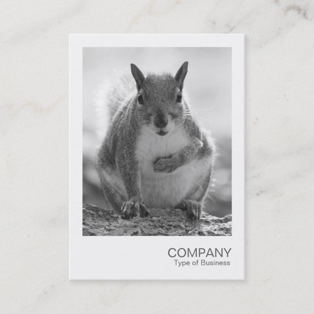 Instant Photo 045 - Grey Squirrel BW Business Card (Front)