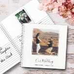Instant Photo and Message Wedding Guest Book<br><div class="desc">Guests can sign their best wishes, even add instant photos in this elegant spiral bound guest book featuring your favourite photo on the front with any style pages you choose inside (10 styles available). 60 sheets/120 pages for messages. Your name, date and any other info in chic lettering on the...</div>