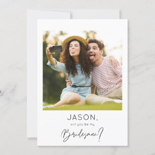 Instant Photo Be My Bridesman Proposal Invitation