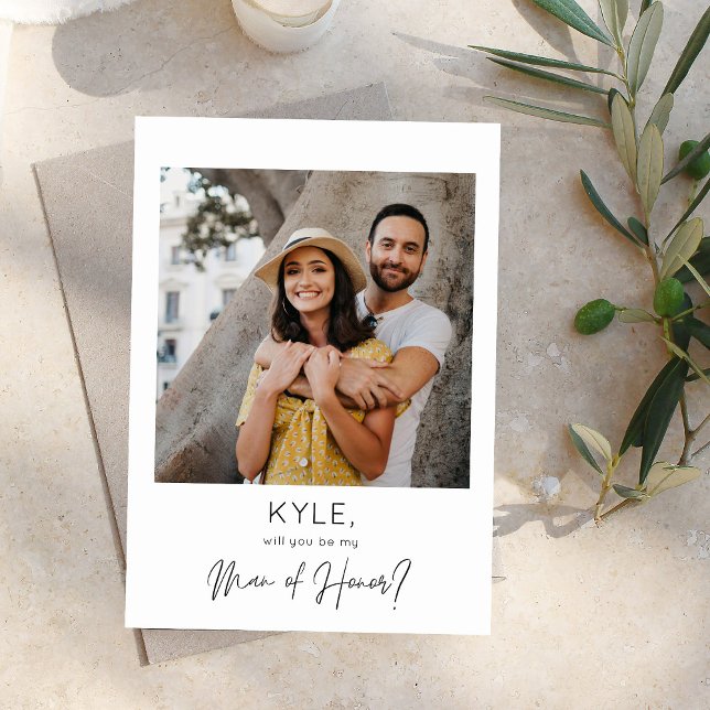 Instant Photo Be My Man of Honour Proposal Invitation (Creator Uploaded)