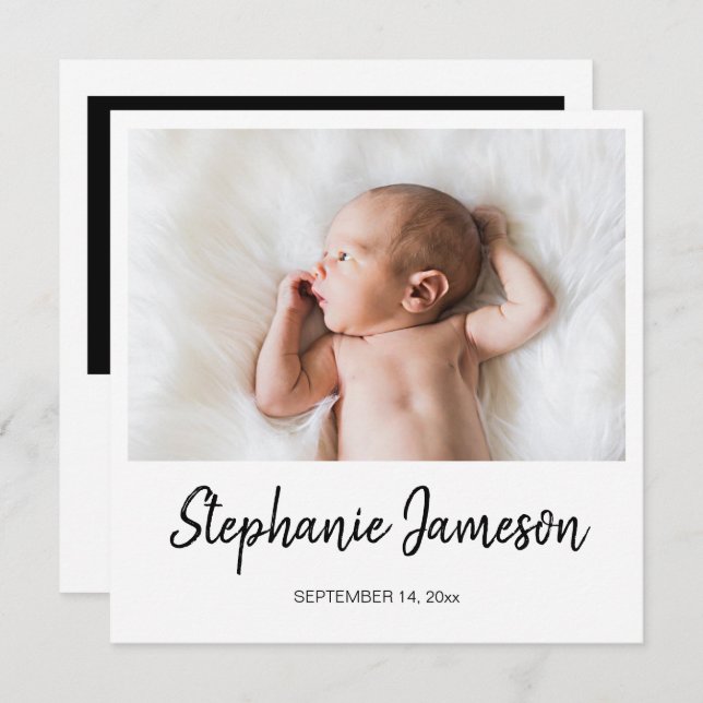 Instant Photo Birth Announcement 2 (Front/Back)