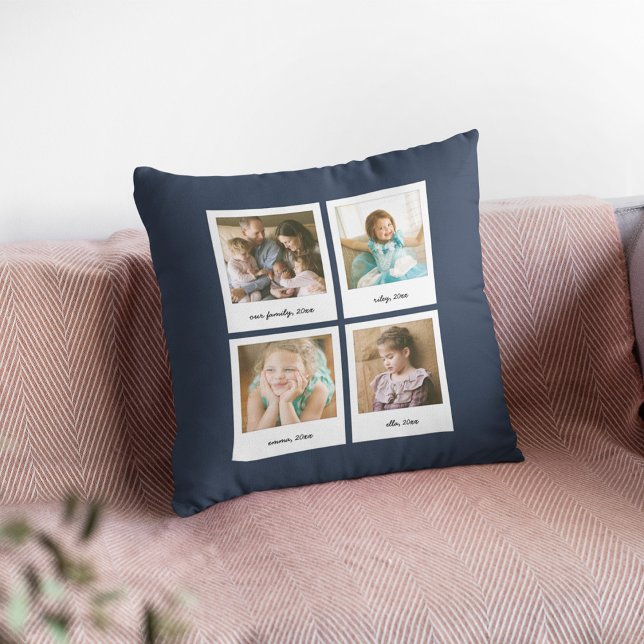 Instant Photo Collage Editable Background Colour Cushion (Creator Uploaded)