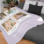 Instant Photo Collage Editable Background Colour Fleece Blanket<br><div class="desc">Blanket featuring a 4 photo collage presented in an instant photo style all against an editable background colour (click "customise" to change background colour). You can also add your family name, year established and details of each photo. This blanket is perfect for wedding gifts, family keepsakes, mother's day gifts, etc...</div>
