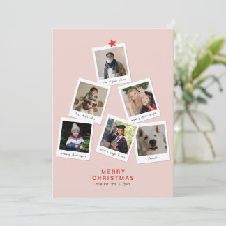 Instant Photo Family Christmas Tree Holiday Card