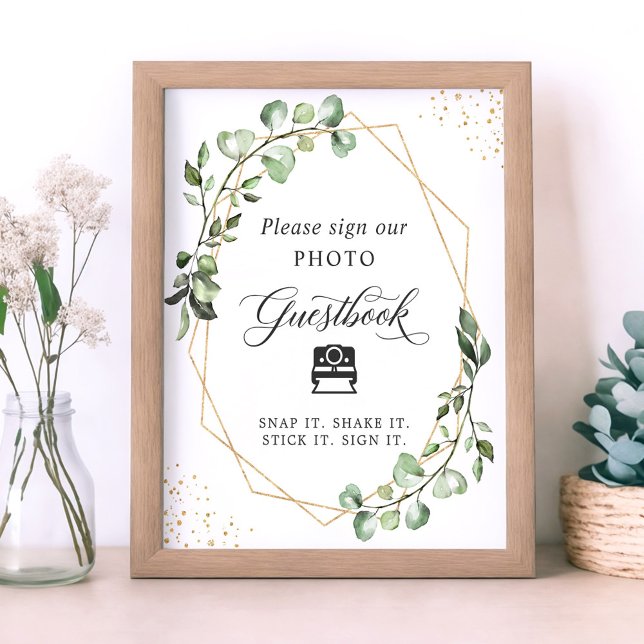 Instant Photo Guestbook Sign Geometric Eucalyptus (Creator Uploaded)