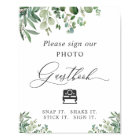 Instant Photo Guestbook Sign Greenery Eucalyptus