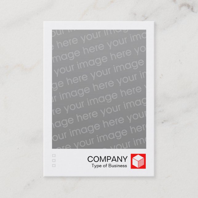 Instant Photo - Logo Panel - Red Business Card (Front)