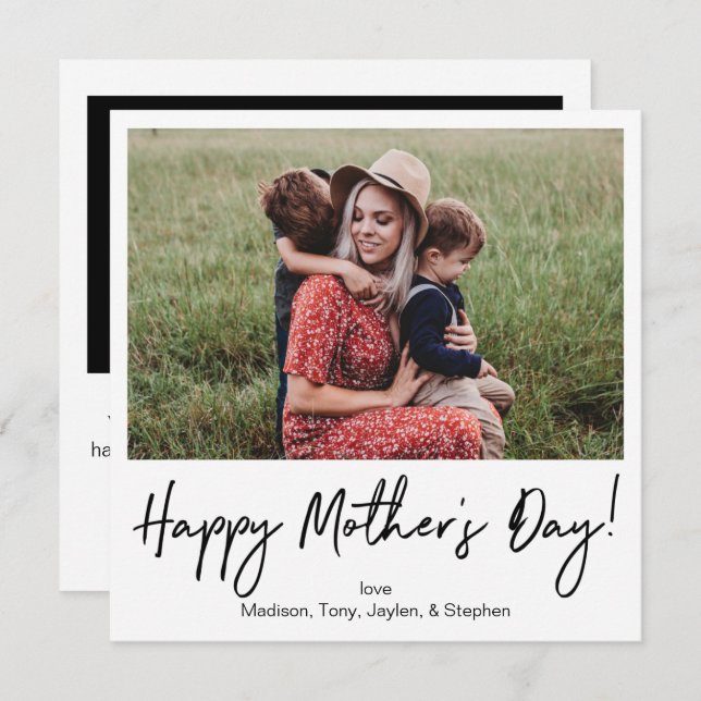 Instant Photo Mother's Day Card (Front/Back)
