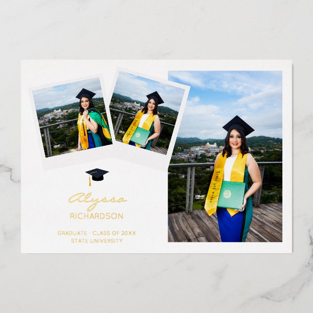 Instant Photo Multi 3 Graduation Foil Announcement (Front)