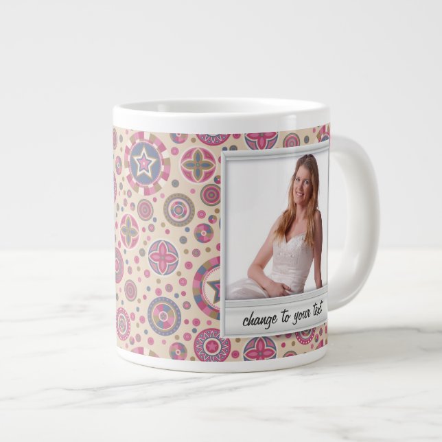 Instant photo - photoframe with pattern large coffee mug (Front Right)