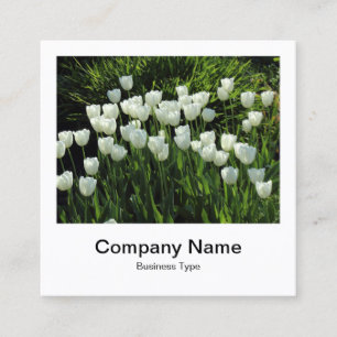 Instant Photo Style - Company - White Tulips Square Business Card