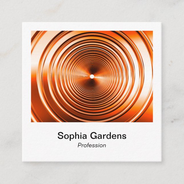 Instant Photo Style - Long Spring Orange Square Business Card (Front)