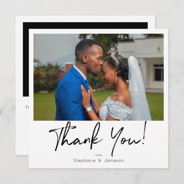 Instant Photo & Typography Thank You Card (Front/Back)