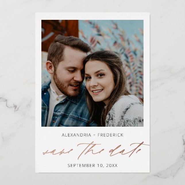 Instant Photo White Chic Save the Date (Front)