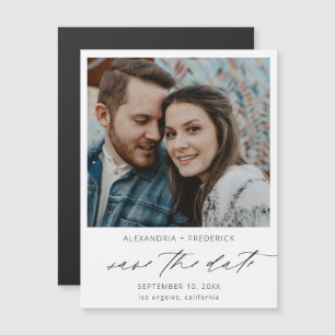 Instant Photo White Chic Save the Date Magnet