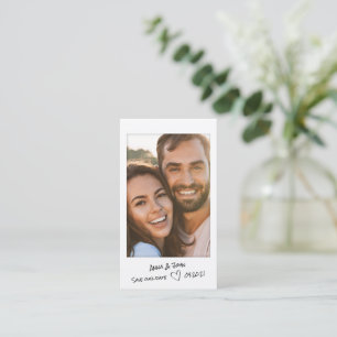 Instant photo with handwritten notes Save the Date Business Card