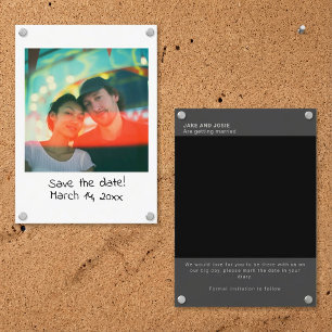 Instant photograph wedding save the date insert
