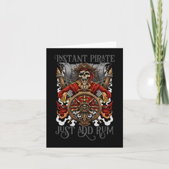 Instant Pirate Just Add Rum Halloween Cruise Pirat Card (Front)