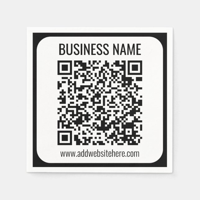 Instant QR Code (enter your website URL to change) Napkin (Front)