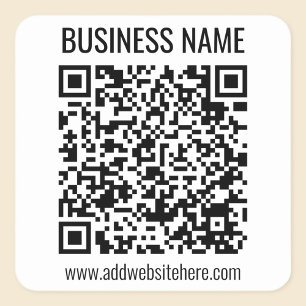 Instant QR Code (enter your website URL to change) Square Sticker