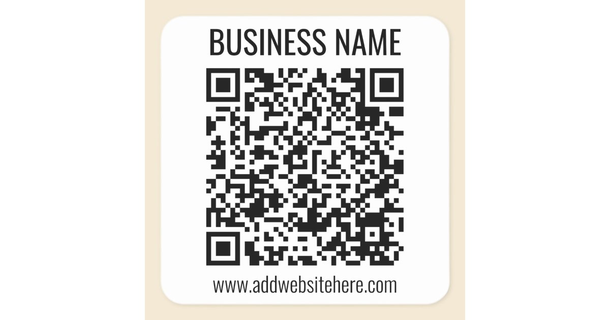 Instant QR Code (enter your website URL to change) Square Sticker | Zazzle