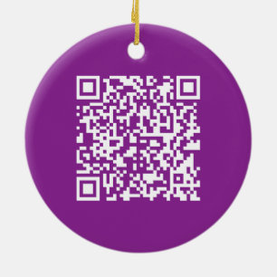 Instant QR code with Your Website URL   Purple Ceramic Ornament