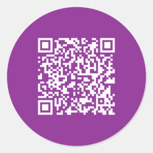 Instant QR code with Your Website URL   Purple Classic Round Sticker