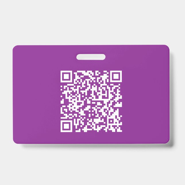 Instant QR code with Your Website URL | Purple ID Badge (Front)
