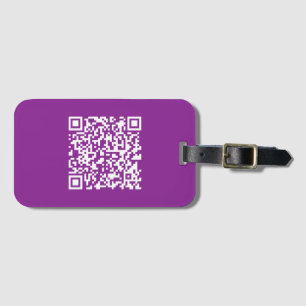 Instant QR code with Your Website URL Purple Luggage Tag