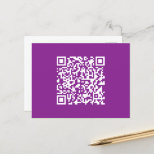 Instant QR code with Your Website URL   Purple Postcard