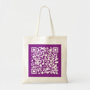 Instant QR code with Your Website URL Purple Tote Bag