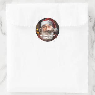 Instant Santa! Just add your face. Classic Round Sticker