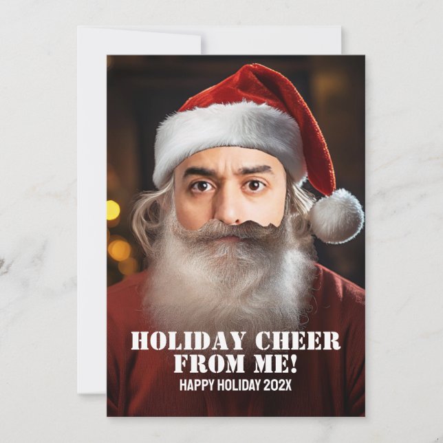 Instant Santa! Just add your face. Holiday Card (Front)