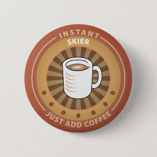 Instant Skier 6 Cm Round Badge