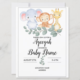 Instant Woodland Aqeeqah Aqiqah Invite Card