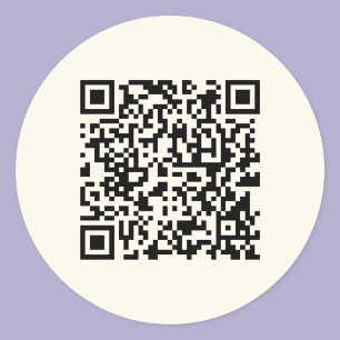 Instantly Create a QR Code   Editable Off White Classic Round Sticker