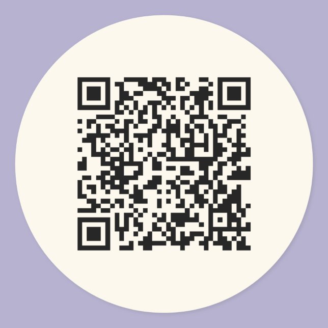 Instantly Create a QR Code | Editable Off White Classic Round Sticker (Creator Uploaded)