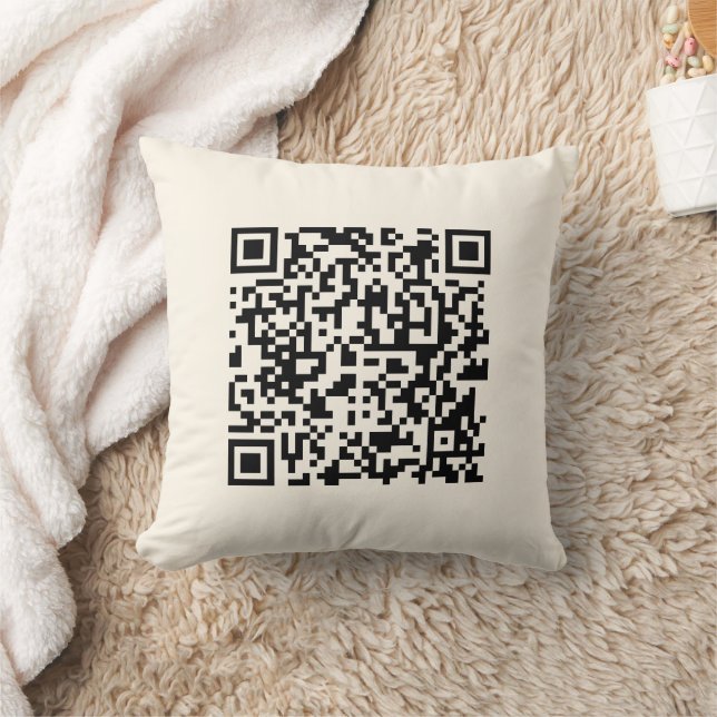 Instantly Create a QR Code | Editable Off White Cushion (Blanket)