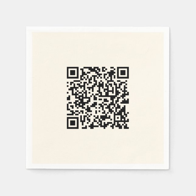 Instantly Create a QR Code | Editable Off White Napkin (Front)