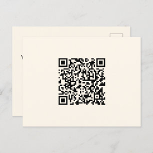 Instantly Create a QR Code   Editable Off White Postcard