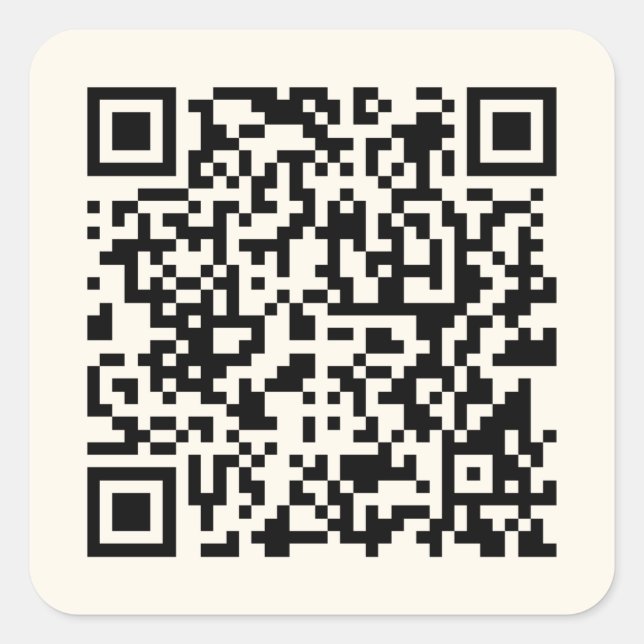 Instantly Create a QR Code | Editable Off White Square Sticker (Front)