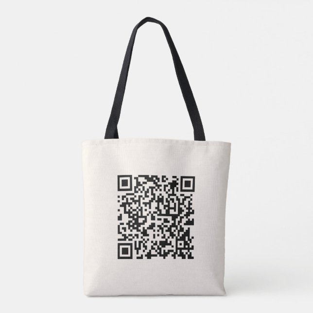 Instantly Create a QR Code | Editable Off White Tote Bag (Back)