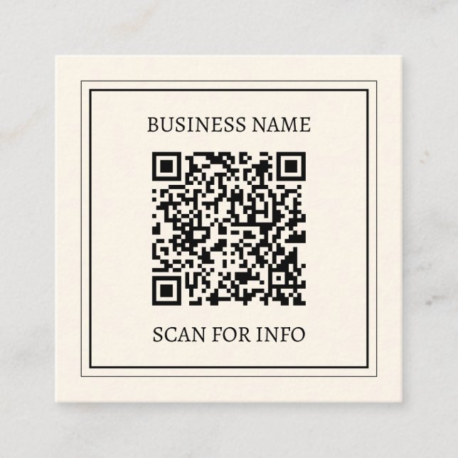 Instantly Create a Scannable QR code for Business Square Business Card (Front)