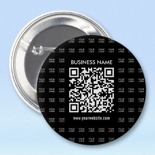 Instantly Create Scannable QR code & Logo Pattern 6 Cm Round Badge